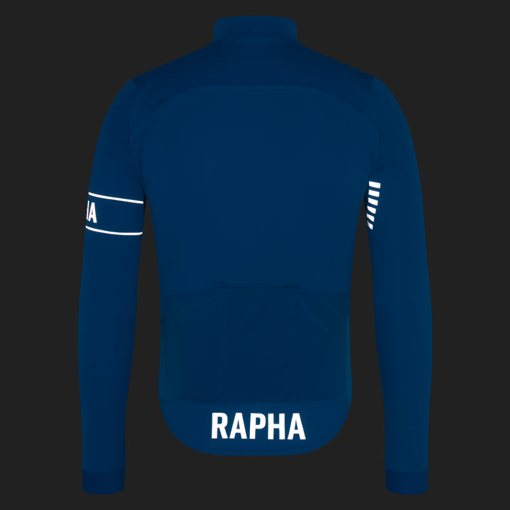 Rapha Men's Pro Team Long Sleeve Windstopper Jersey (Petrol Blue/Silver Reflective) - Dragonspine Cycling