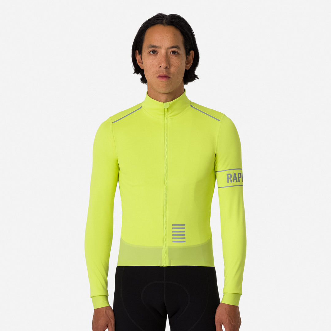 Rapha Men's Pro Team Long Sleeve Windstopper Jersey (Bright Lime/Silver Reflective) - Dragonspine Cycling