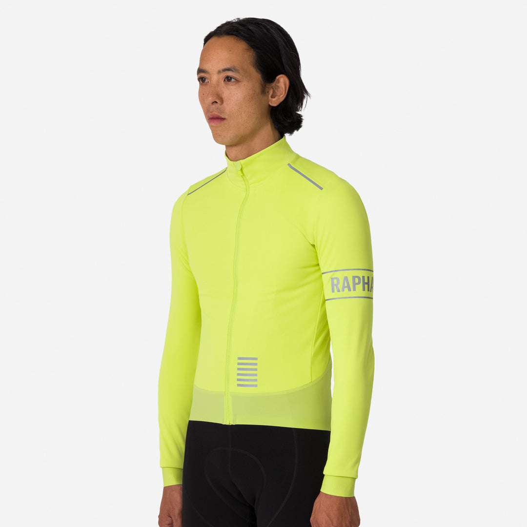 Rapha Men's Pro Team Long Sleeve Windstopper Jersey (Bright Lime/Silver Reflective) - Dragonspine Cycling