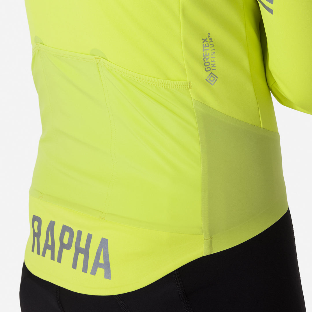 Rapha Men's Pro Team Long Sleeve Windstopper Jersey (Bright Lime/Silver Reflective) - Dragonspine Cycling