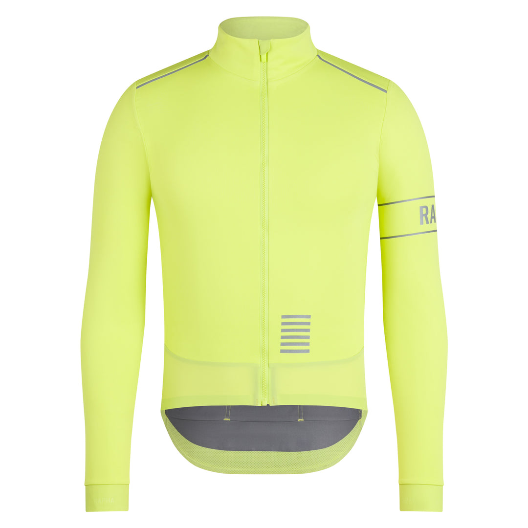 Rapha Men's Pro Team Long Sleeve Windstopper Jersey (Bright Lime/Silver Reflective) - Dragonspine Cycling