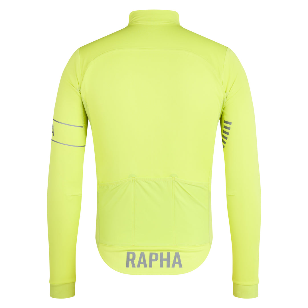 Rapha Men's Pro Team Long Sleeve Windstopper Jersey (Bright Lime/Silver Reflective) - Dragonspine Cycling