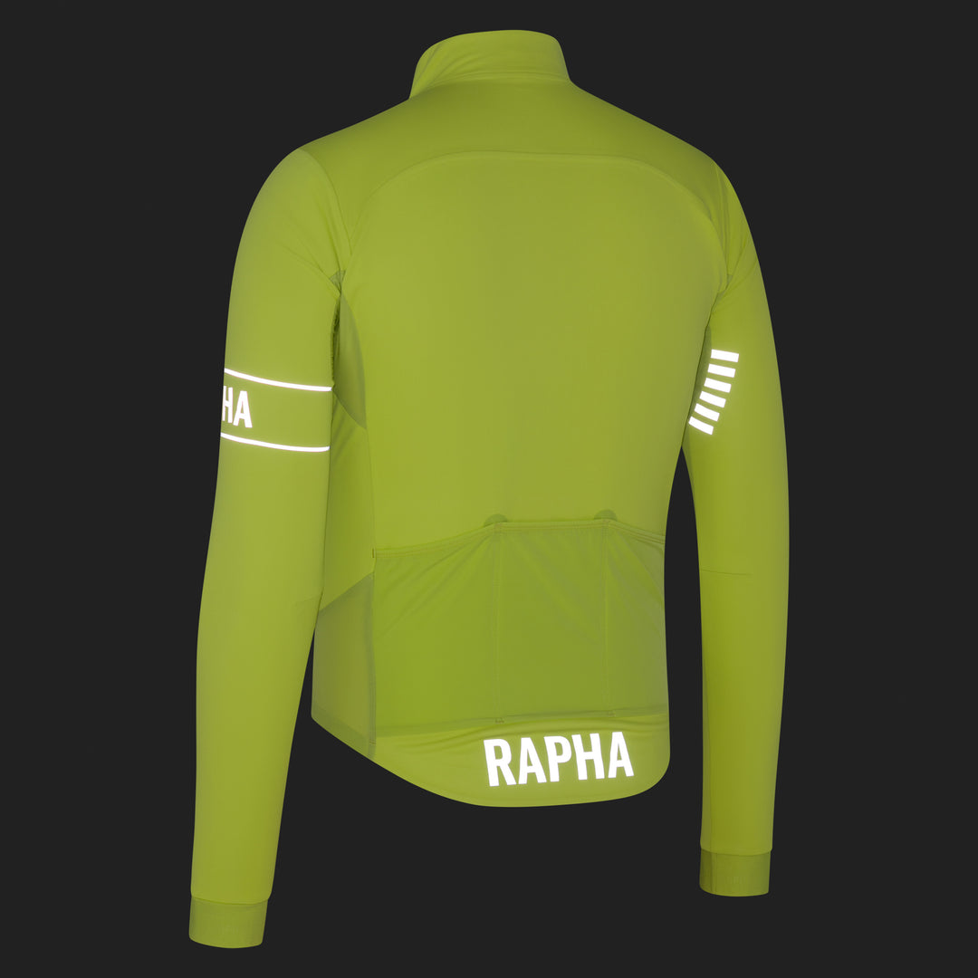 Rapha Men's Pro Team Long Sleeve Windstopper Jersey (Bright Lime/Silver Reflective) - Dragonspine Cycling