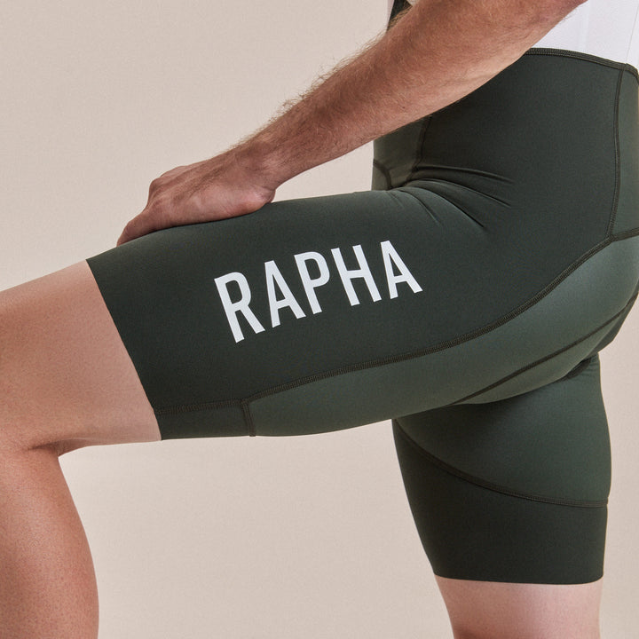 Rapha Men's Pro Team Bib Shorts III - Regular (Bottle Green/White) - Dragonspine Cycling