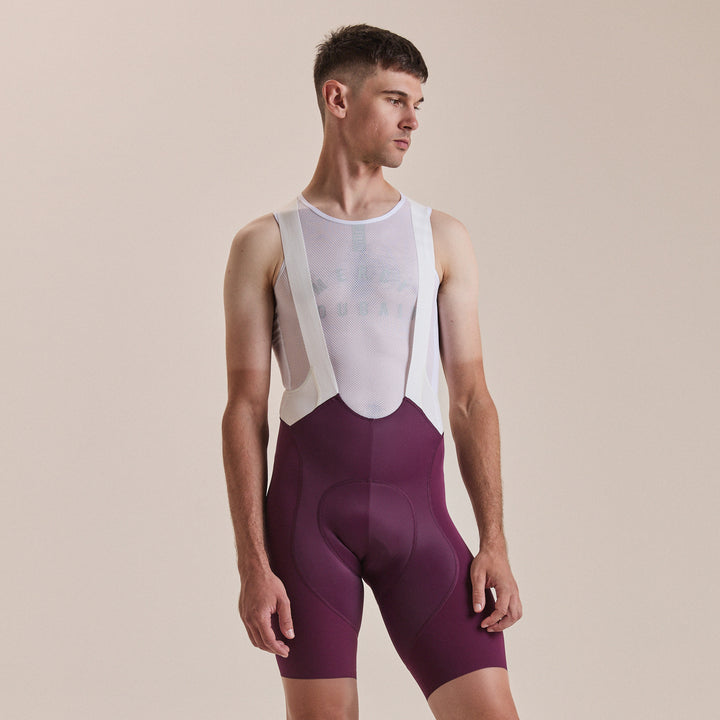 Rapha Men's Pro Team Bib Shorts III - Regular (Plum/White) - Dragonspine Cycling