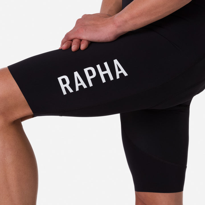 Rapha Men's Pro Team Bib Shorts III - Long (Black/White) - Dragonspine Cycling