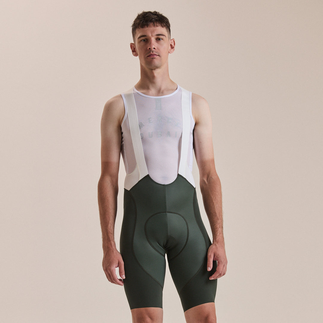Rapha Men's Pro Team Bib Shorts III - Long (Bottle Green/White) - Dragonspine Cycling