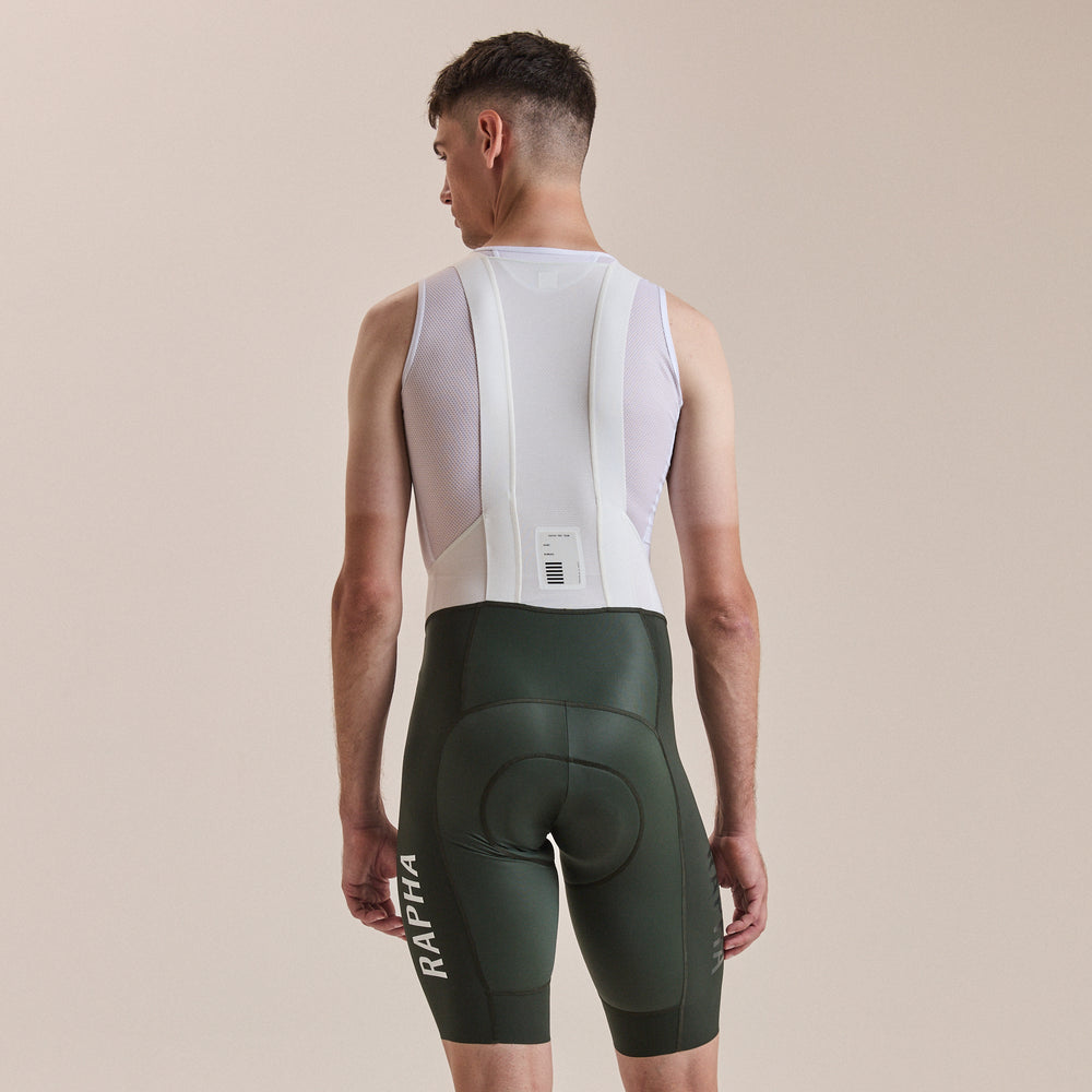 Rapha Men's Pro Team Bib Shorts III - Long (Bottle Green/White) - Dragonspine Cycling