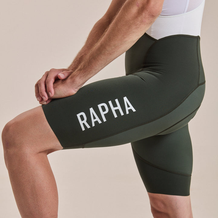 Rapha Men's Pro Team Bib Shorts III - Long (Bottle Green/White) - Dragonspine Cycling