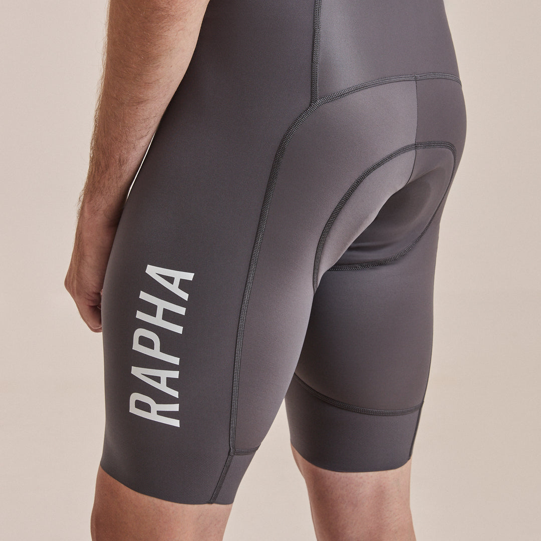 Rapha Men's Pro Team Bib Shorts III - Long (Dark Grey/White) - Dragonspine Cycling
