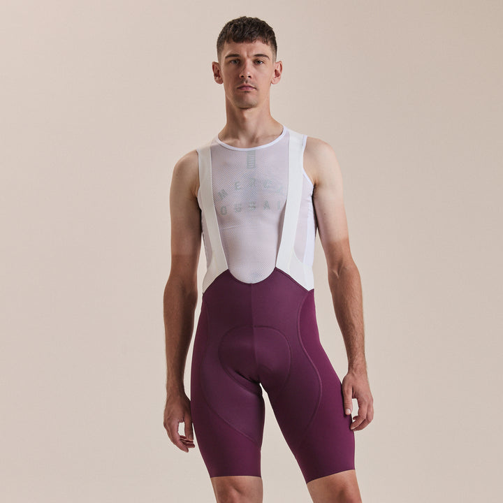Rapha Men's Pro Team Bib Shorts III - Long (Plum/White) - Dragonspine Cycling