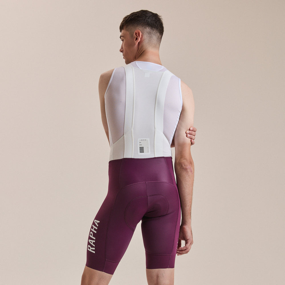 Rapha Men's Pro Team Bib Shorts III - Long (Plum/White) - Dragonspine Cycling