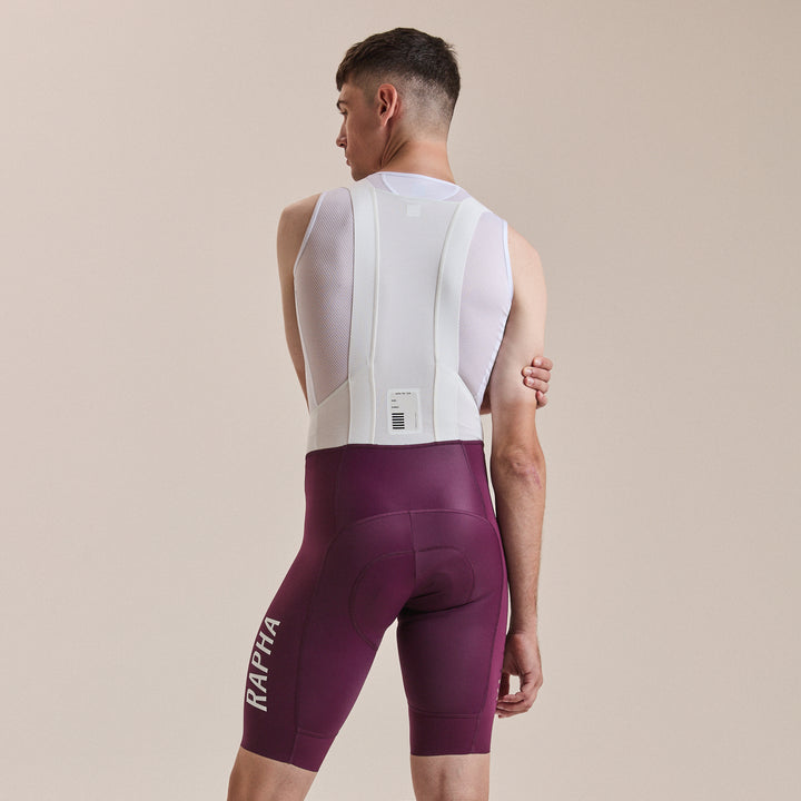 Rapha Men's Pro Team Bib Shorts III - Long (Plum/White) - Dragonspine Cycling