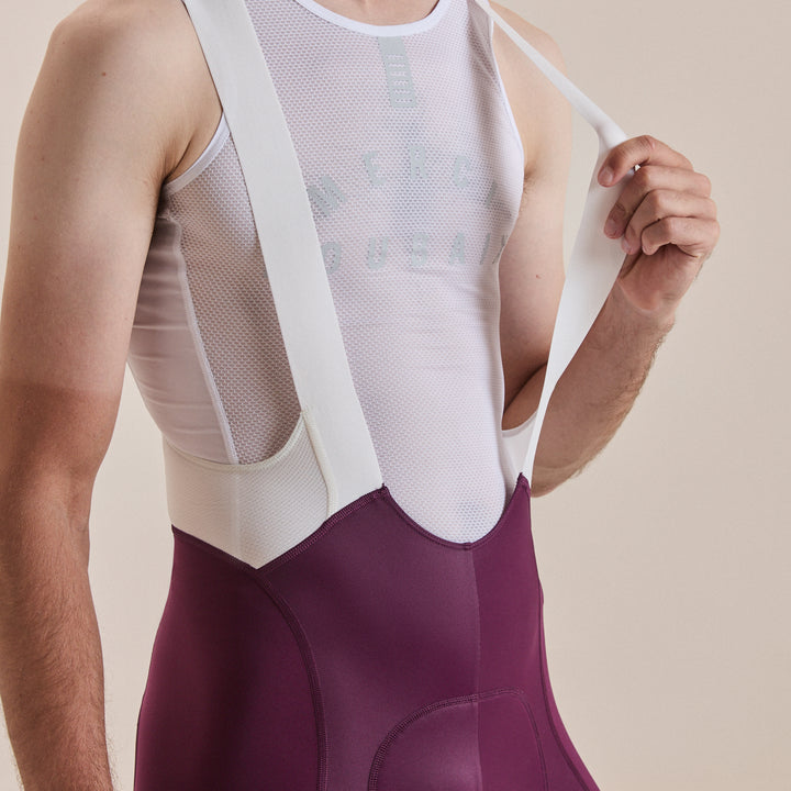 Rapha Men's Pro Team Bib Shorts III - Long (Plum/White) - Dragonspine Cycling