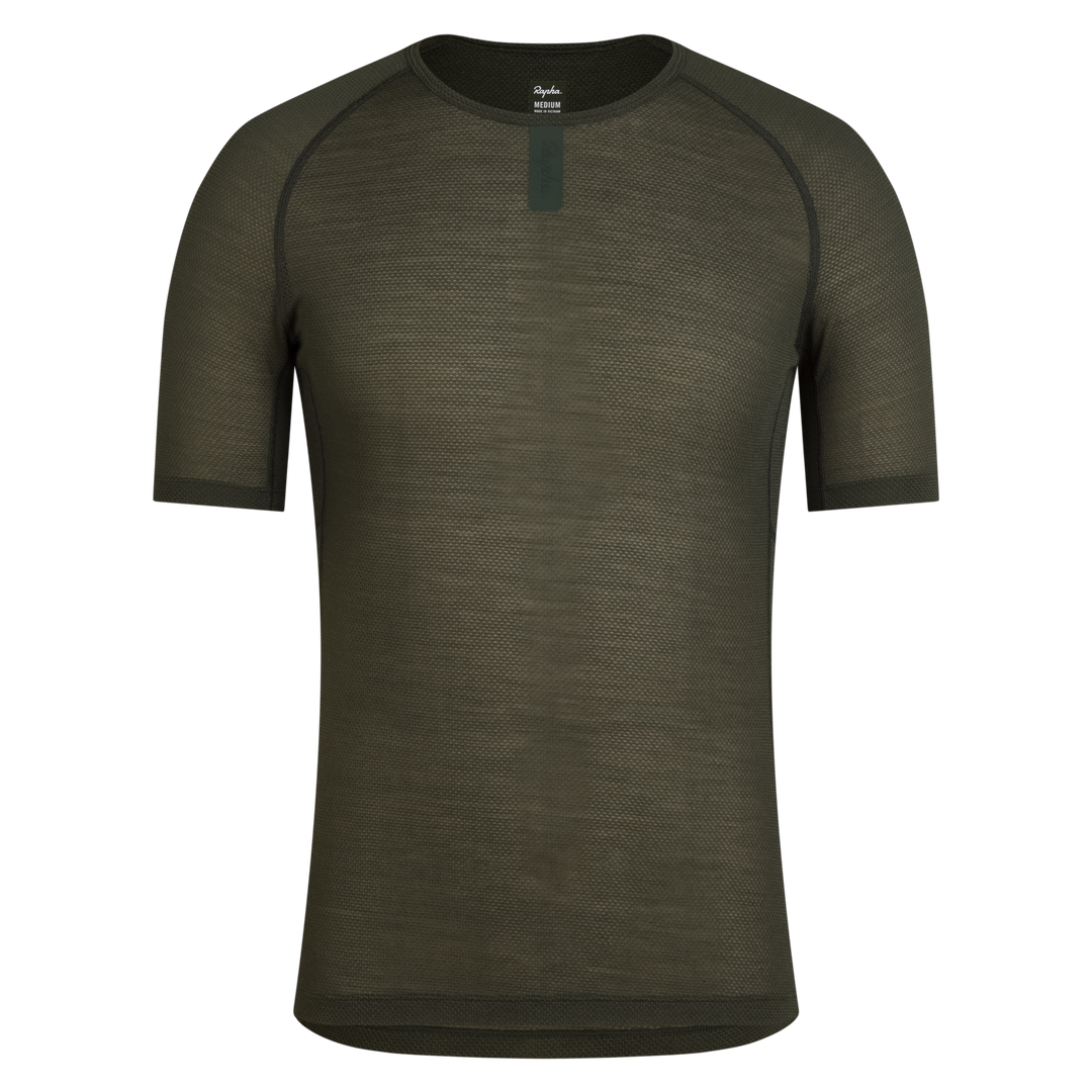Rapha Men's Merino Lightweight Base Layer - Short Sleeve (Dark Green/Dark Green) - Dragonspine Cycling