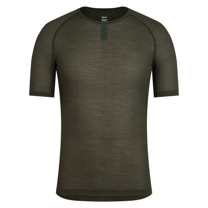 Rapha Men's Merino Lightweight Base Layer - Short Sleeve (Dark Green/Dark Green) - Dragonspine Cycling