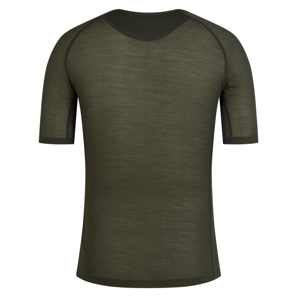 Rapha Men's Merino Lightweight Base Layer - Short Sleeve (Dark Green/Dark Green) - Dragonspine Cycling