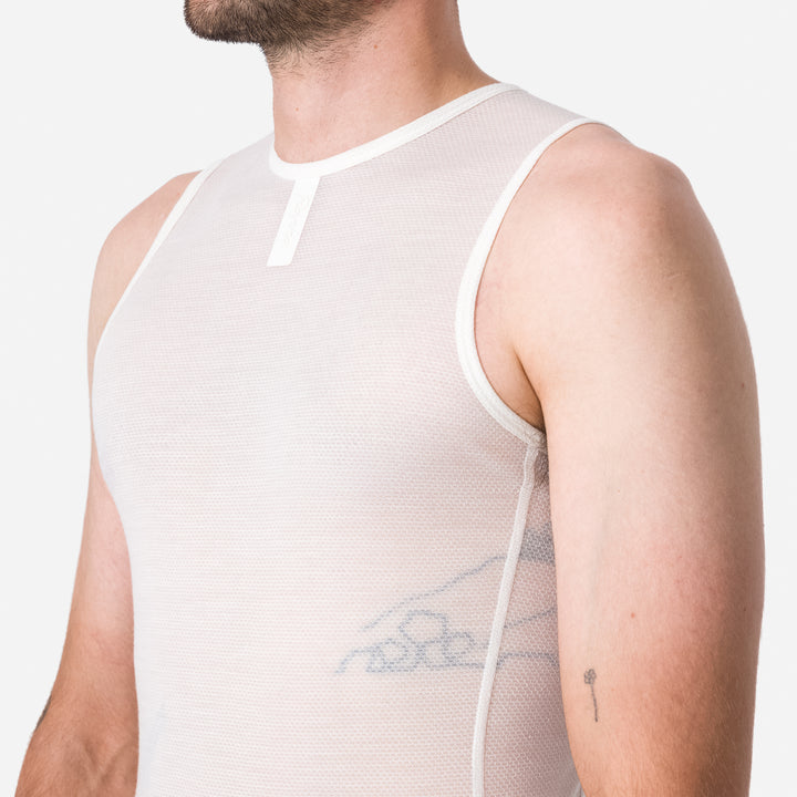 Rapha Men's Merino Lightweight Base Layer - Sleeveless (Cream/White) - Dragonspine Cycling