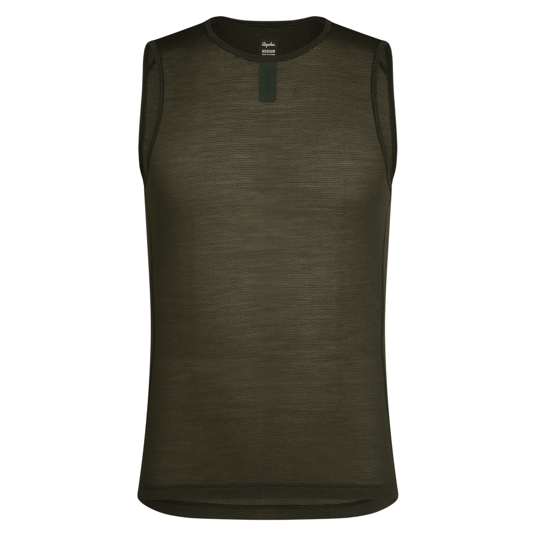 Rapha Men's Merino Lightweight Base Layer - Sleeveless (Dark Green/Dark Green) - Dragonspine Cycling