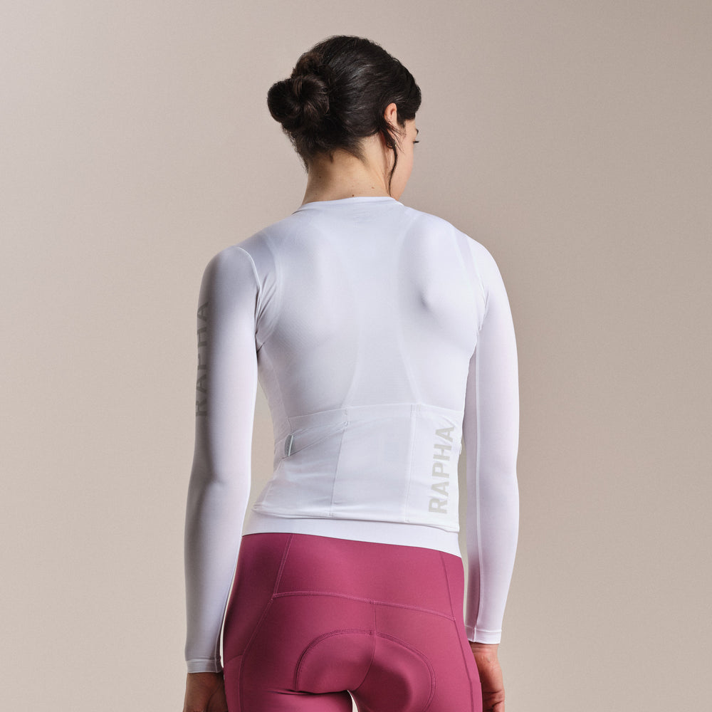 Rapha Women's Pro Team LS Lightweight Jersey III (White/Silver) - Dragonspine Cycling