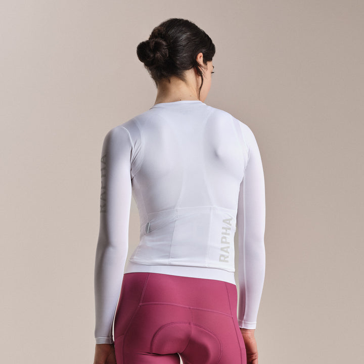Rapha Women's Pro Team LS Lightweight Jersey III (White/Silver) - Dragonspine Cycling