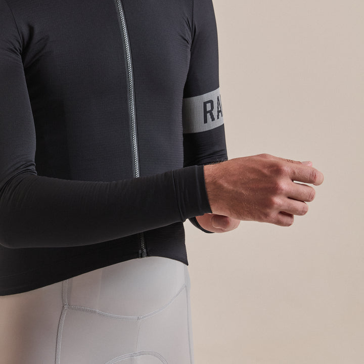Rapha Men's Pro Team Long Sleeve Midweight Jersey II (Black/White) - Dragonspine Cycling