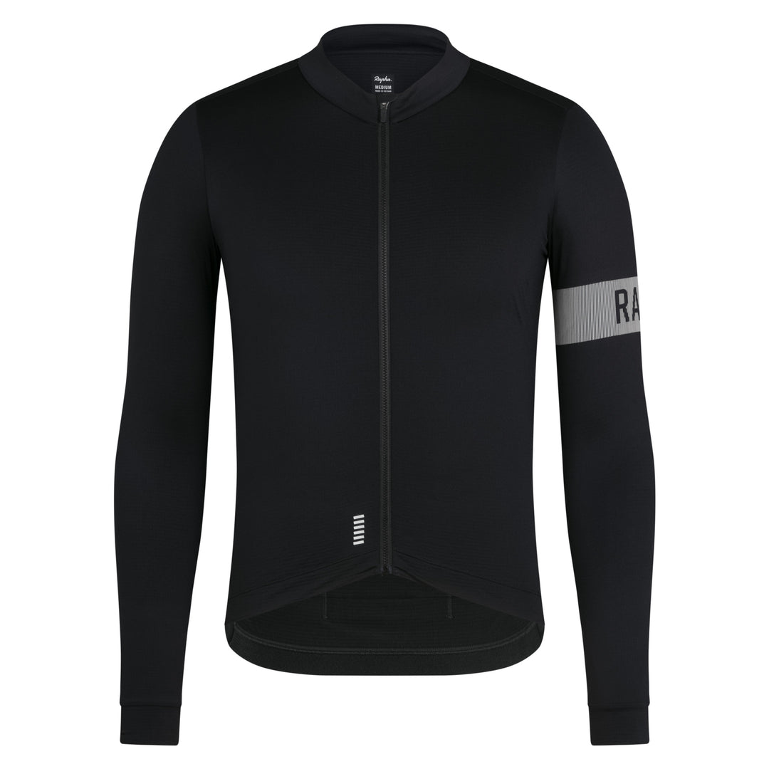 Rapha Men's Pro Team Long Sleeve Midweight Jersey II (Black/White) - Dragonspine Cycling