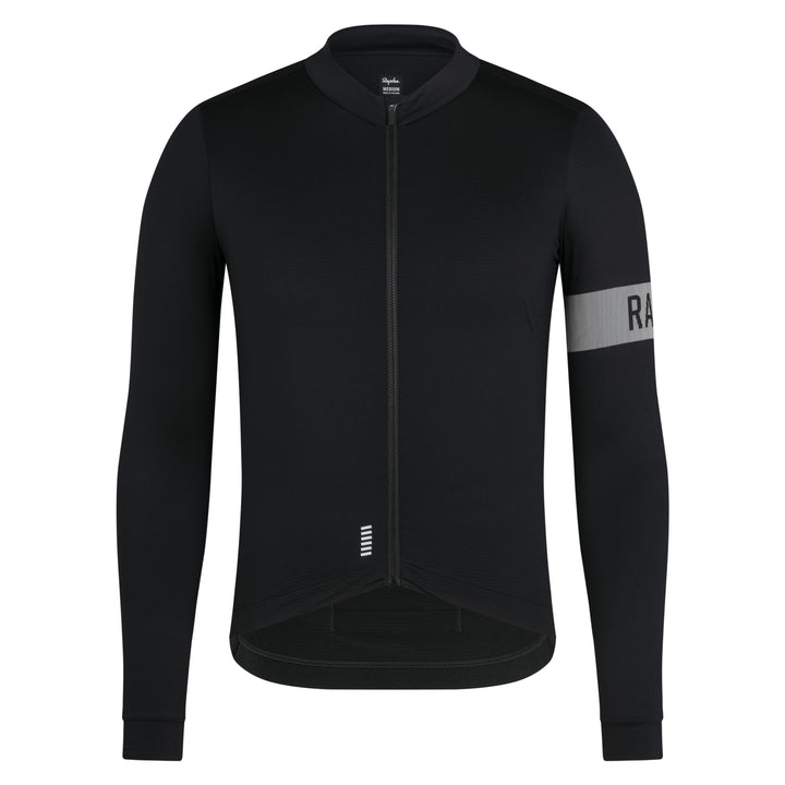 Rapha Men's Pro Team Long Sleeve Midweight Jersey II (Black/White) - Dragonspine Cycling