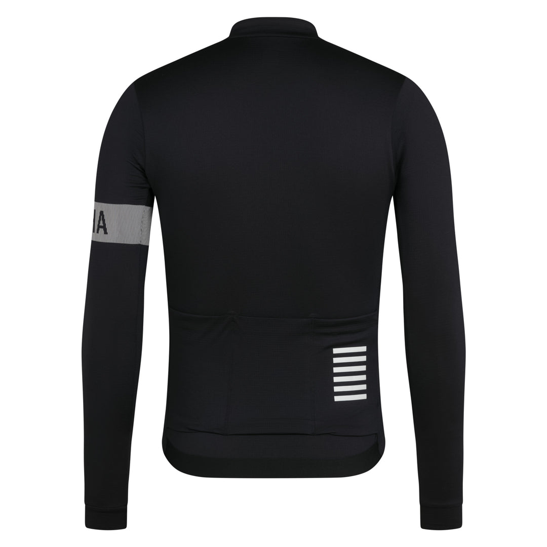 Rapha Men's Pro Team Long Sleeve Midweight Jersey II (Black/White) - Dragonspine Cycling