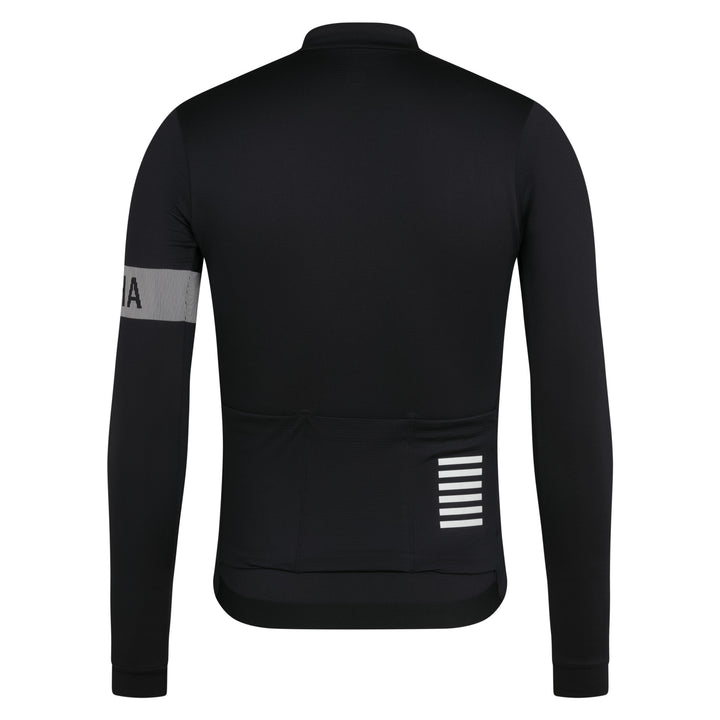 Rapha Men's Pro Team Long Sleeve Midweight Jersey II (Black/White) - Dragonspine Cycling