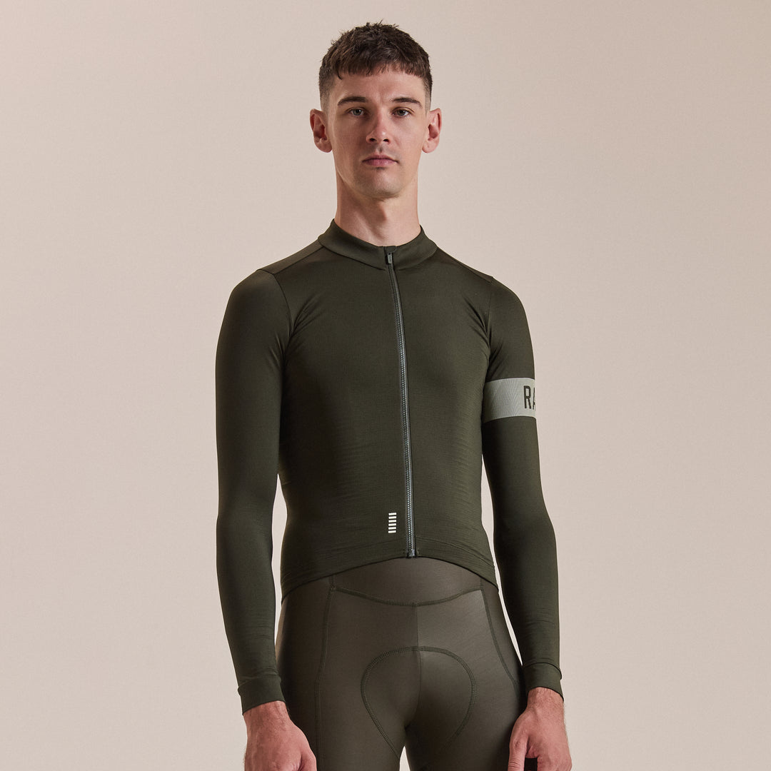 Rapha Men's Pro Team Long Sleeve Midweight Jersey II (Bottle Green/White) - Dragonspine Cycling