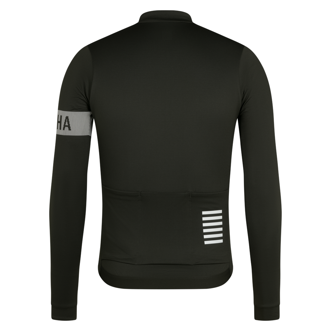 Rapha Men's Pro Team Long Sleeve Midweight Jersey II (Bottle Green/White) - Dragonspine Cycling