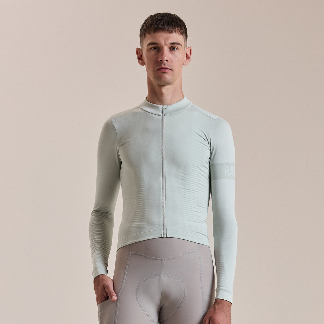 Rapha Men's Pro Team Long Sleeve Midweight Jersey II (Grey/White) - Dragonspine Cycling