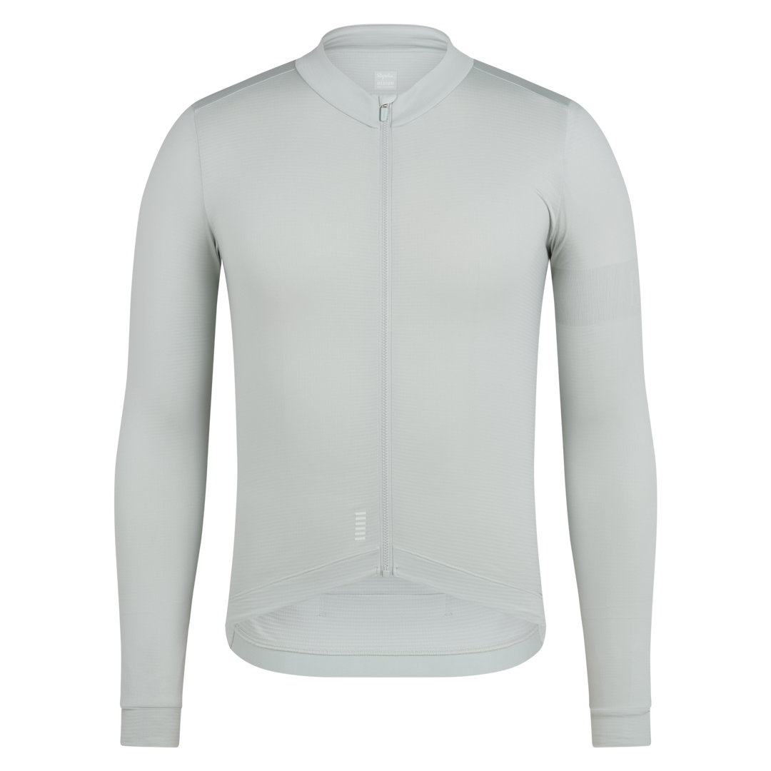 Rapha Men's Pro Team Long Sleeve Midweight Jersey II (Grey/White) - Dragonspine Cycling