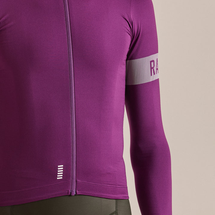Rapha Men's Pro Team Long Sleeve Midweight Jersey II (Deep Magenta/White) - Dragonspine Cycling