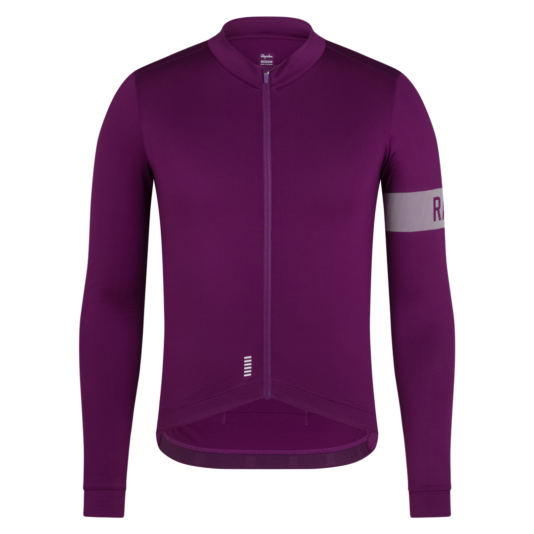 Rapha Men's Pro Team Long Sleeve Midweight Jersey II (Deep Magenta/White) - Dragonspine Cycling