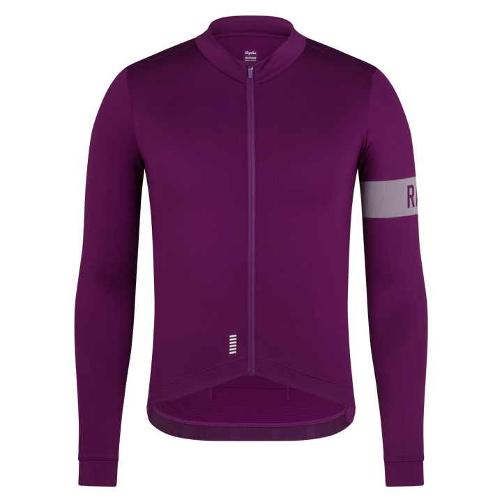 Rapha Men's Pro Team Long Sleeve Midweight Jersey II (Deep Magenta/White) - Dragonspine Cycling