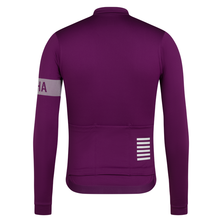 Rapha Men's Pro Team Long Sleeve Midweight Jersey II (Deep Magenta/White) - Dragonspine Cycling
