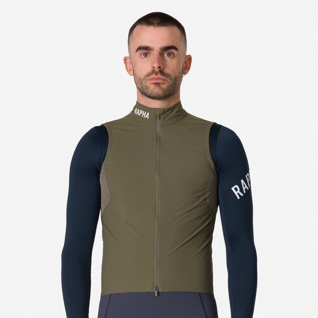 Rapha Men's Pro Team Insulated Gilet (Moss Green/White) - Dragonspine Cycling