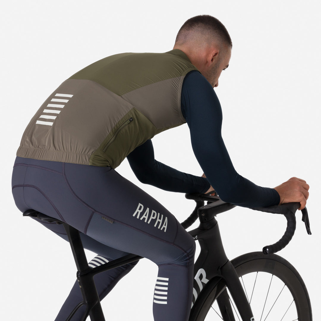 Rapha Men's Pro Team Insulated Gilet (Moss Green/White) - Dragonspine Cycling