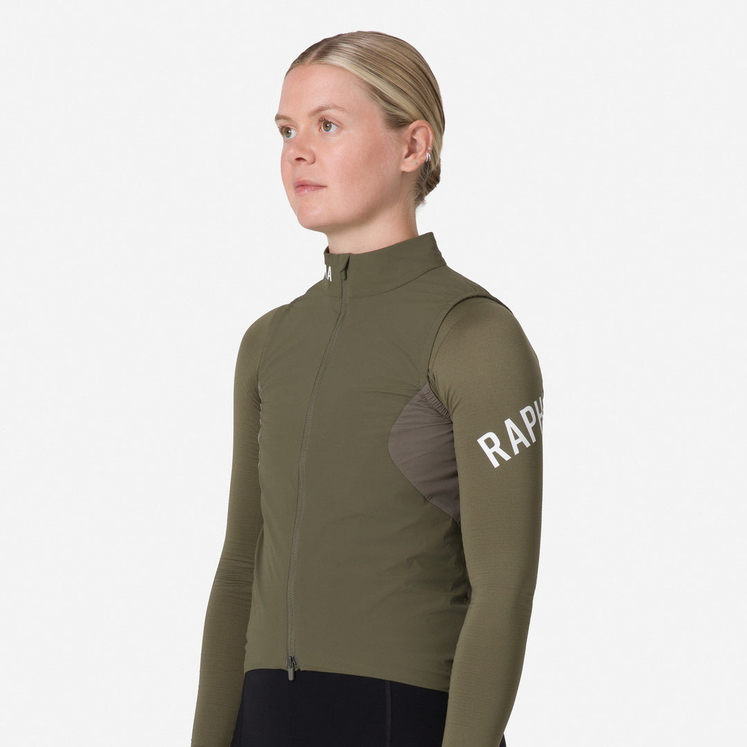 Rapha Women's Pro Team Insulated Gilet (Moss Green/White) - Dragonspine Cycling