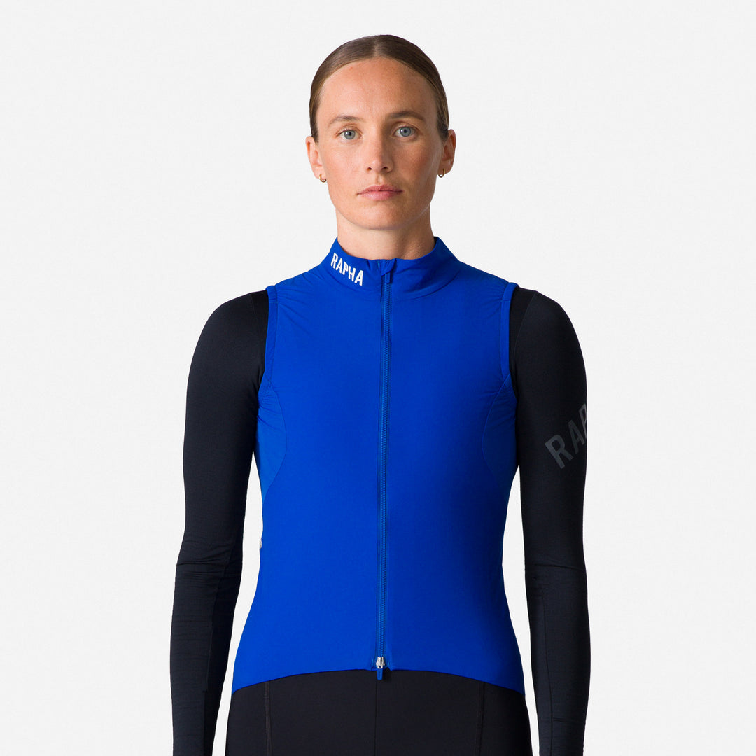 Rapha Women's Pro Team Insulated Gilet (Blue/White) - Dragonspine Cycling