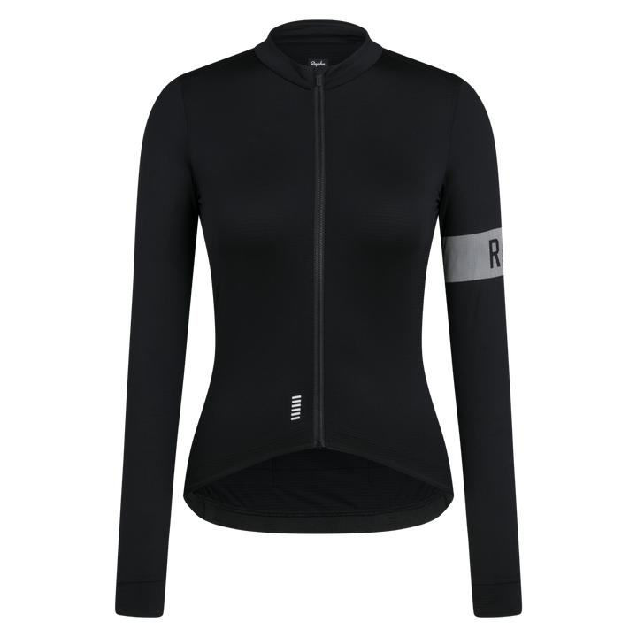Rapha Women's Pro Team Long Sleeve Midweight Jersey II (Black/White) - Dragonspine Cycling