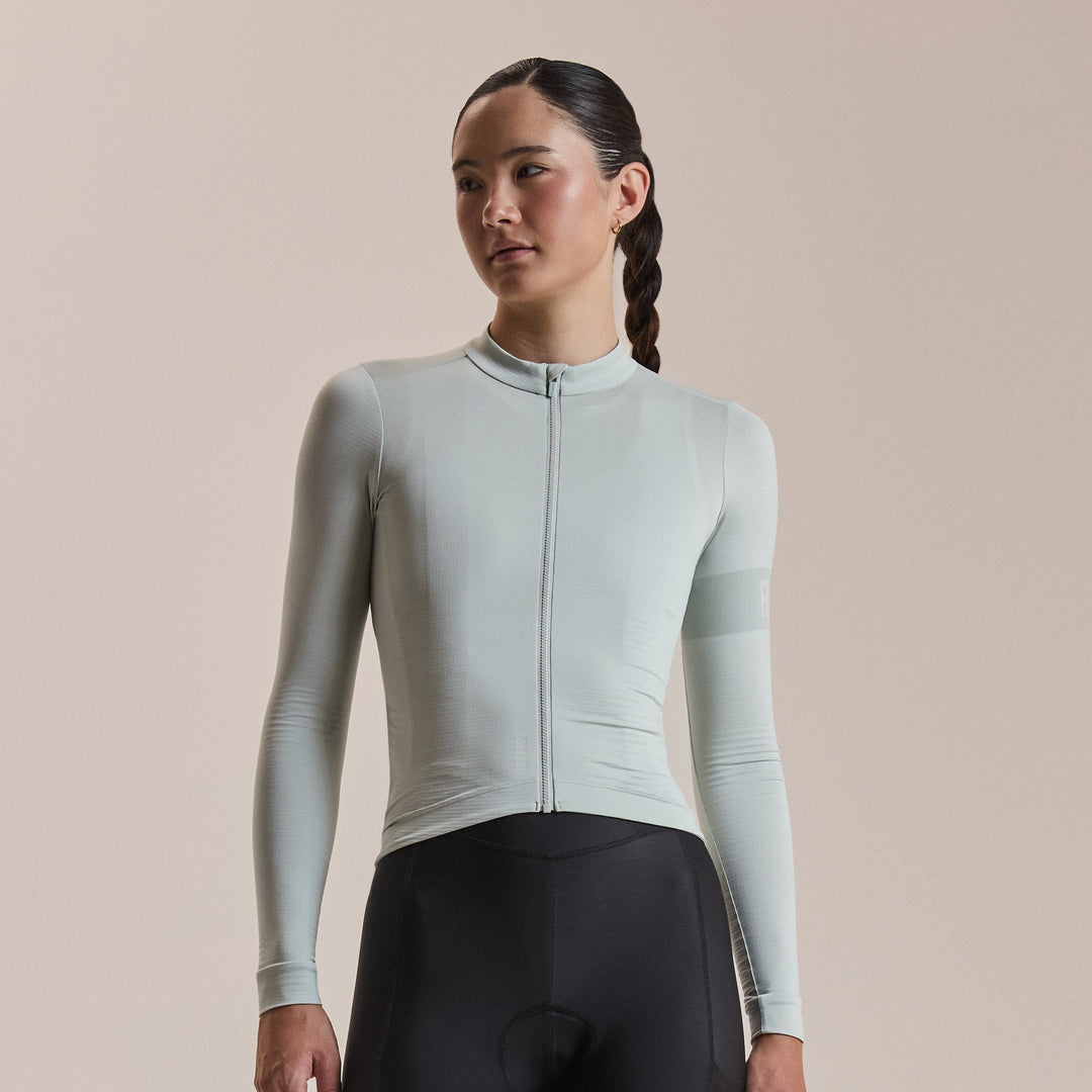 Rapha Women's Pro Team Long Sleeve Midweight Jersey II (Grey/White) - Dragonspine Cycling