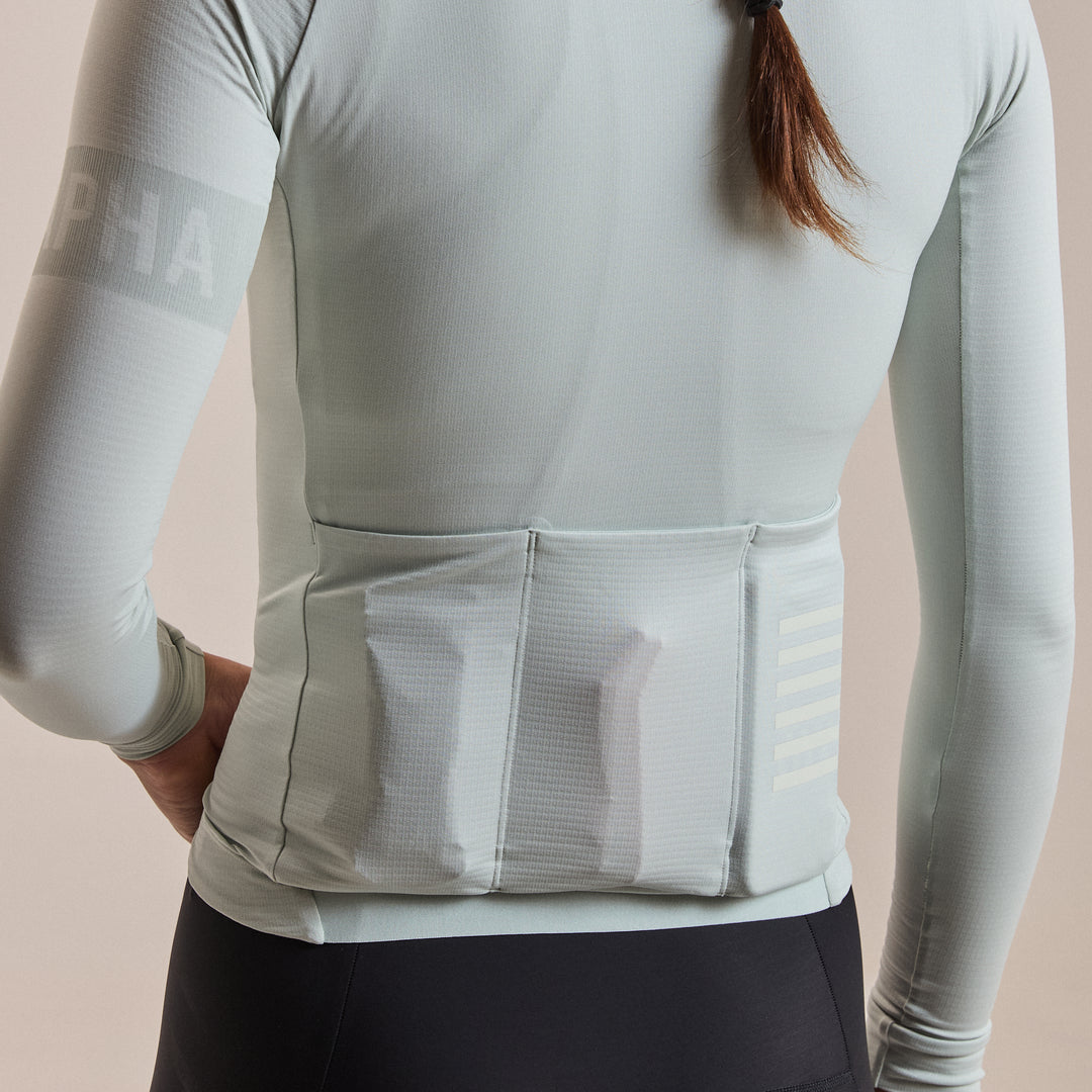 Rapha Women's Pro Team Long Sleeve Midweight Jersey II (Grey/White) - Dragonspine Cycling