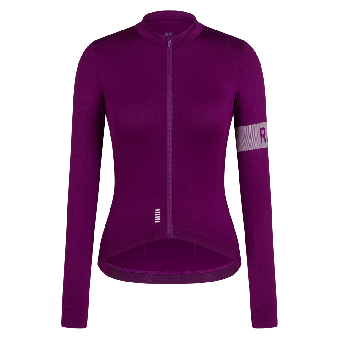 Rapha Women's Pro Team Long Sleeve Midweight Jersey II (Deep Magenta/White) - Dragonspine Cycling