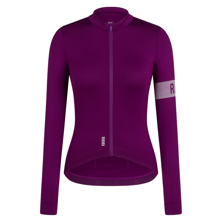 Rapha Women's Pro Team Long Sleeve Midweight Jersey II (Deep Magenta/White) - Dragonspine Cycling