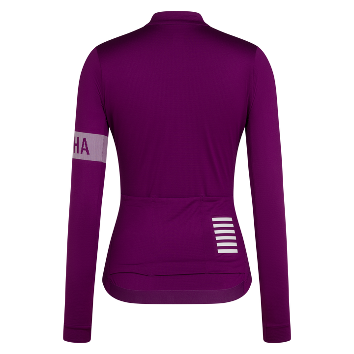 Rapha Women's Pro Team Long Sleeve Midweight Jersey II (Deep Magenta/White) - Dragonspine Cycling