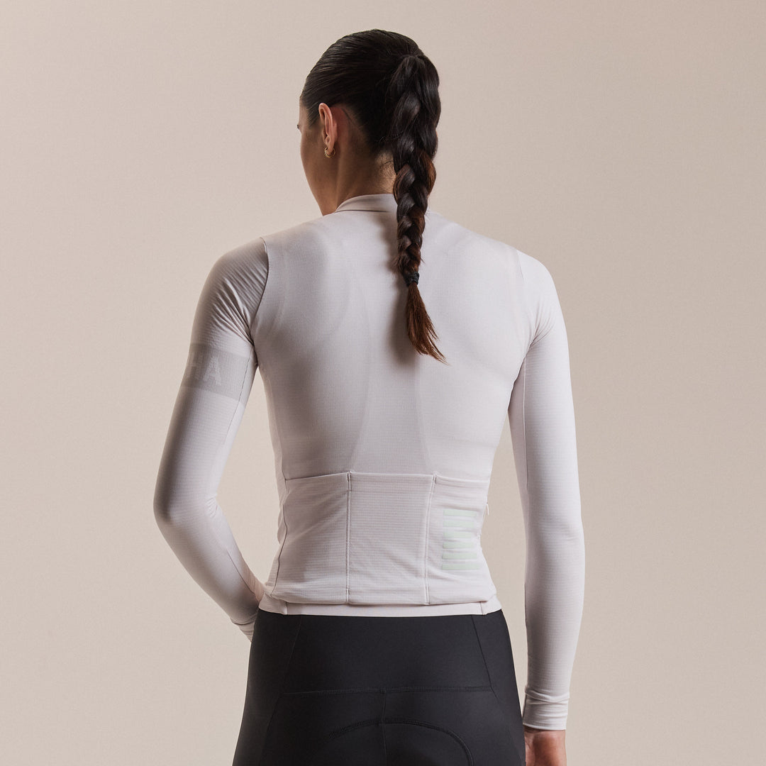 Rapha Women's Pro Team Long Sleeve Midweight Jersey II (Blush/White) - Dragonspine Cycling