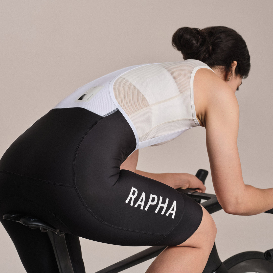 Rapha Women's Pro Team Training Bib Shorts II - Regular (Black/White) - Dragonspine Cycling